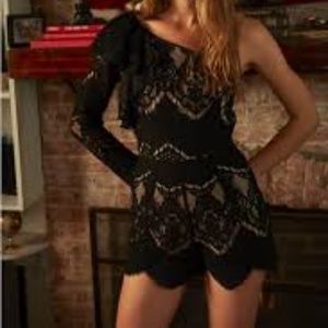 Free People Saylor Adina Lace One Shoulder Romper Size S NWT